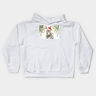 Christmas Donkey Watercolour Kids Hoodie